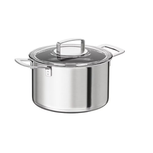 365+ Pot With Lid 5L - Stainless Steel & Glass Cover