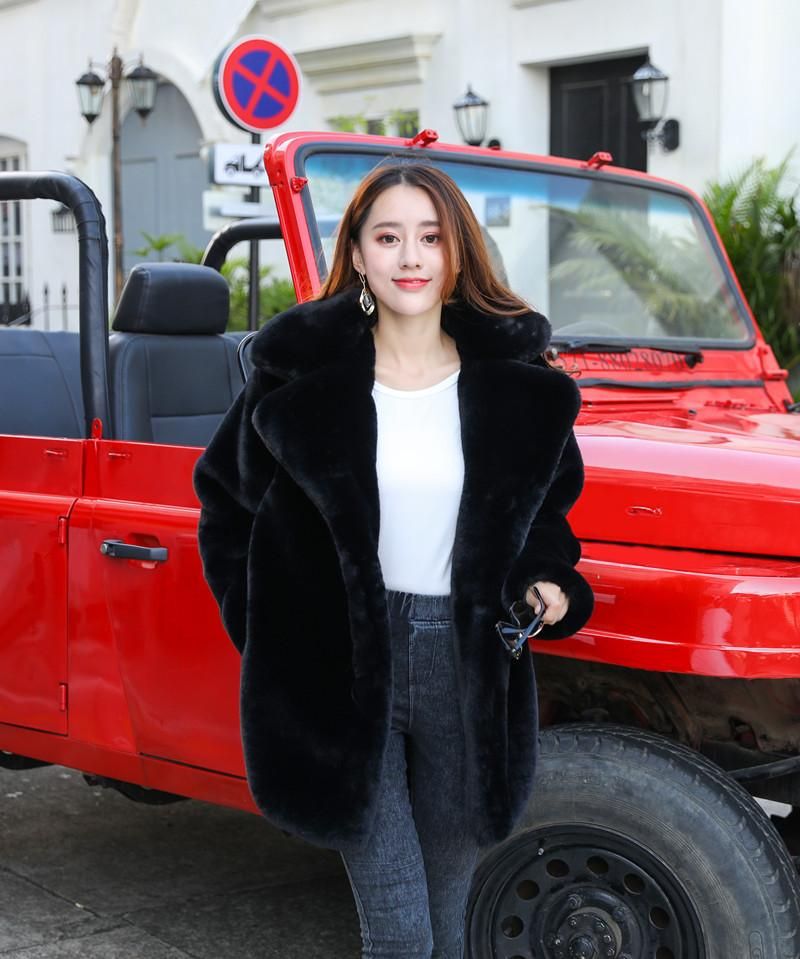 New Fur Coat Women's 2020 Fur Coat Loose Lapel Thick and Warm Large Women's Plush Coat