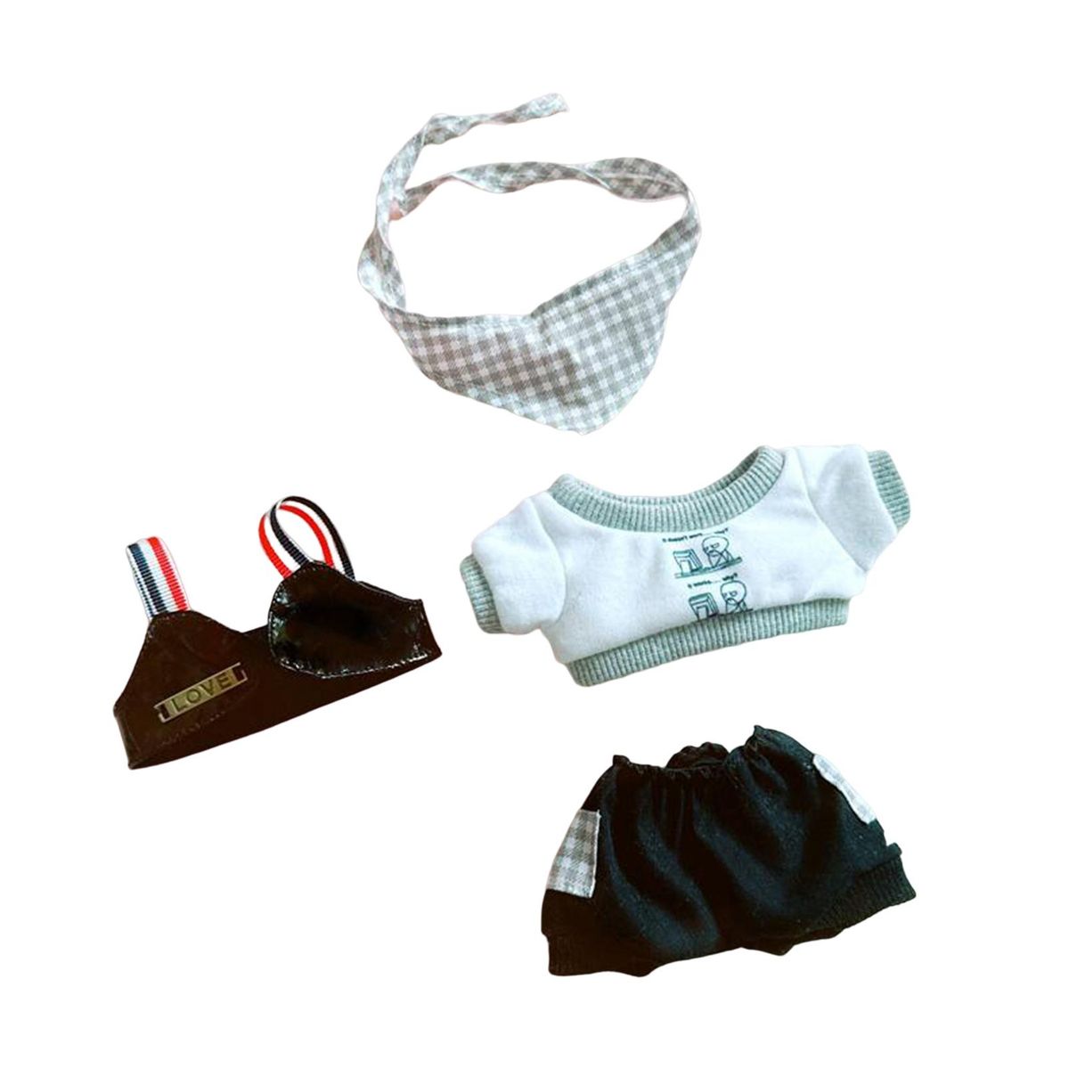 1 Set 20cm Doll Clothes Cotton Doll Daily Wear Casual Tops Pants Set