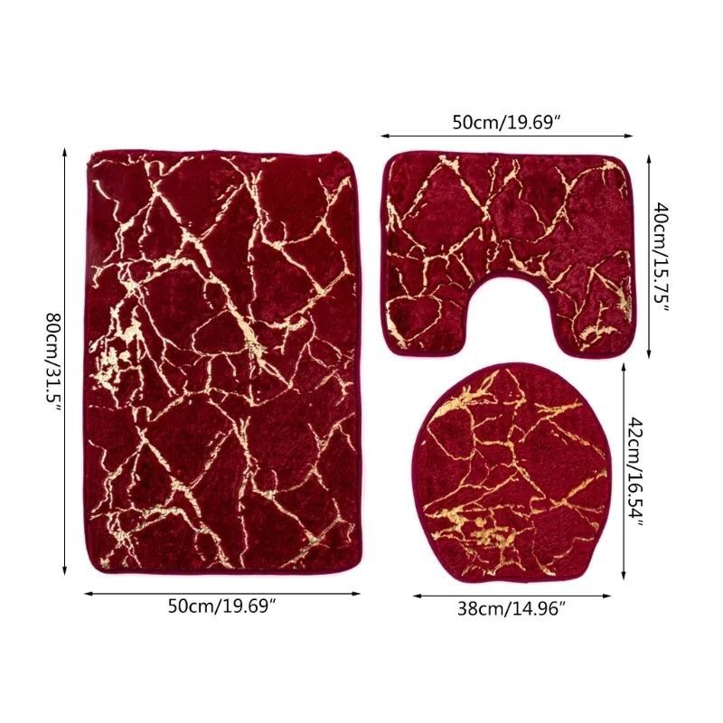3-in-1 Toilet  Carpet Interior Decoration Set