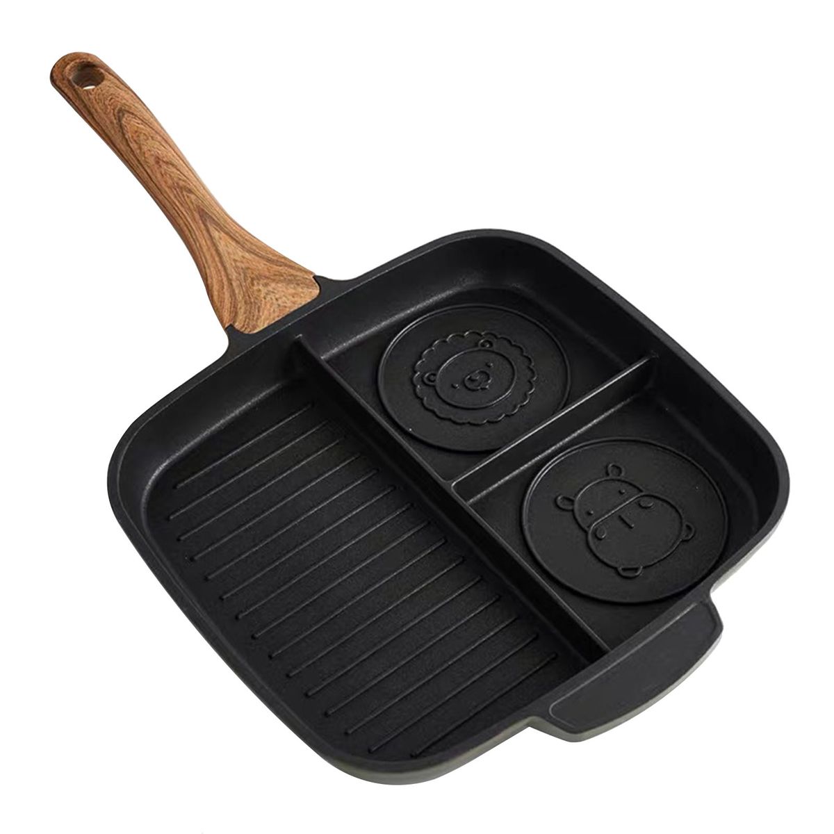 Pancake Pan With 2 Animal Face Designs Square Pancake Pan