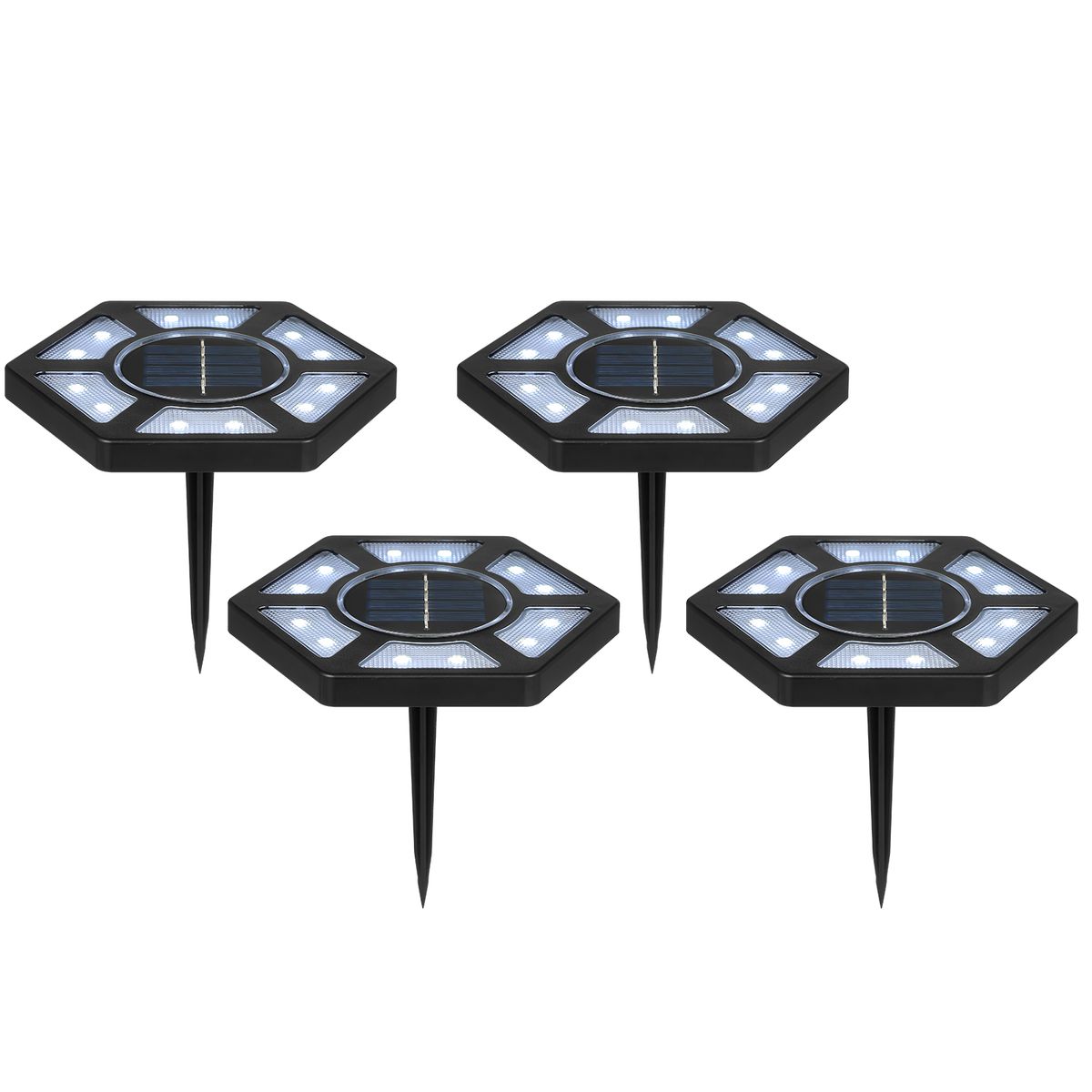 4PCS Ground Lights Landscape Lighting LED Solar Ground