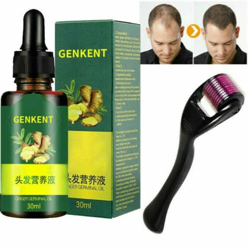 7 Day Ginger Hair Growth Essential Oil + Derma Roller - 30ml