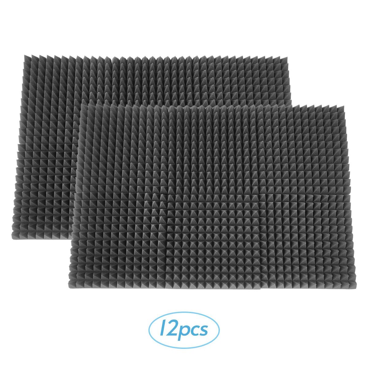 12pcs 12*12*2inch High Density Studio Acoustic Foams Panels Sound Insulation Foam Fire Retardant for Studio KTV Broadcast Family Theater