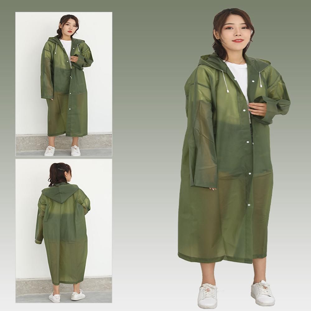 Adult Thickening Waterproof Clothing Eva Raincoat Unisex Rainwear Reusable Green