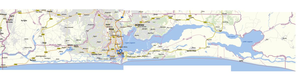 Detailed Wall Map Of Lagos