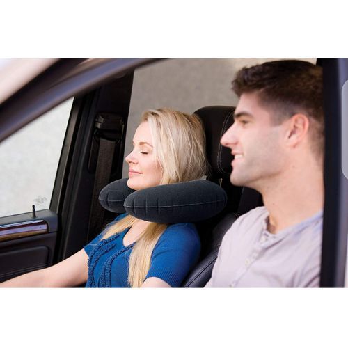 Inflatable Travel Pillow Head Rest Cushion With Pump