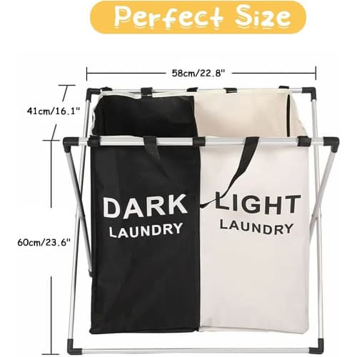 2 Grids Foldable Laundry Sorter Bag