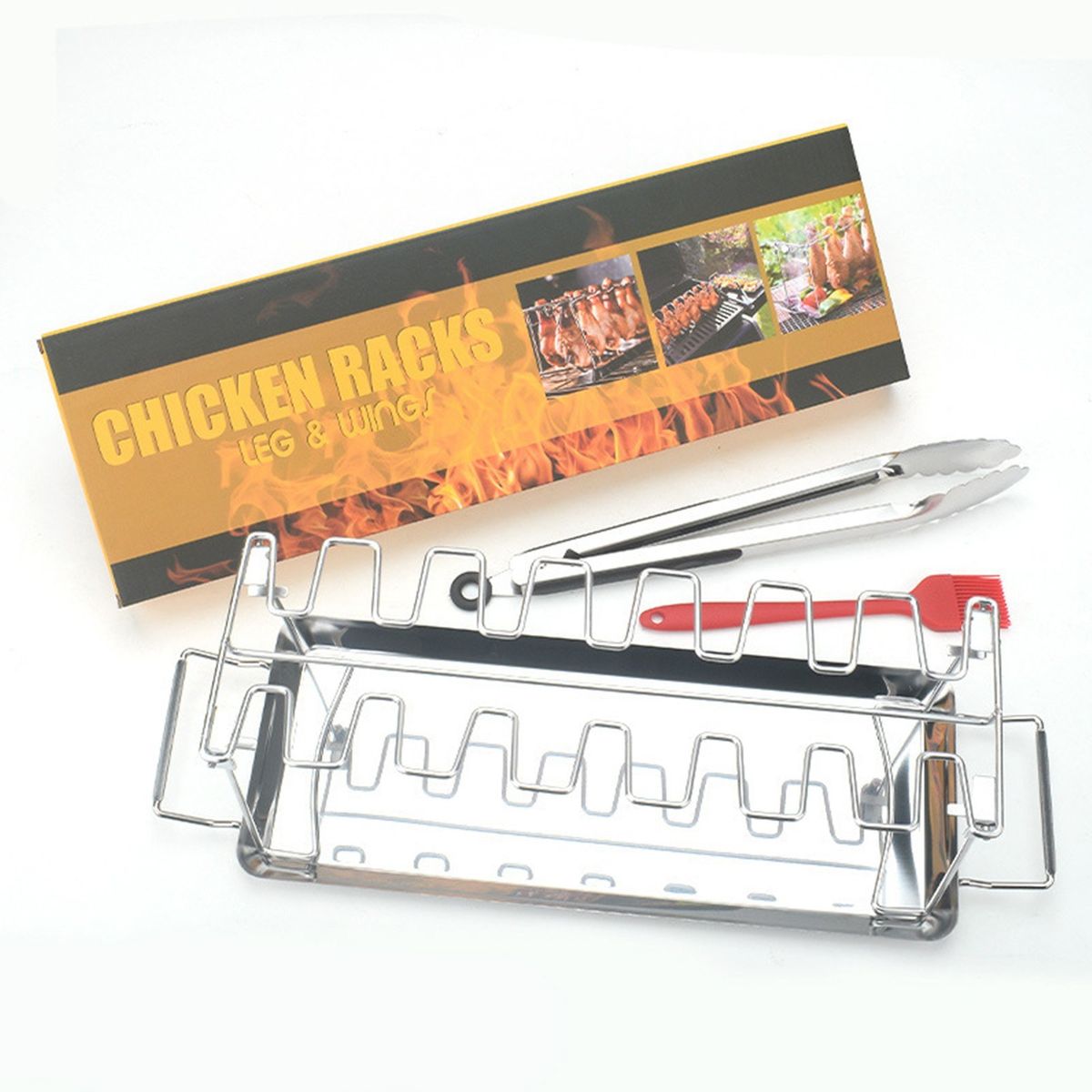 Chicken Leg Wing Rack 14 Slots Stainless Steel Metal Roaster