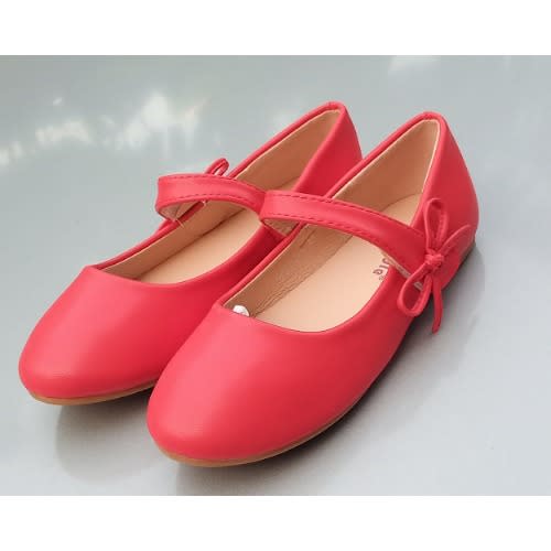 Girls Ballet Party Outing Dress Shoes -red