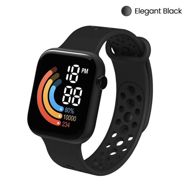 Led Creative Dial Rainbow Pattern Watche - Black