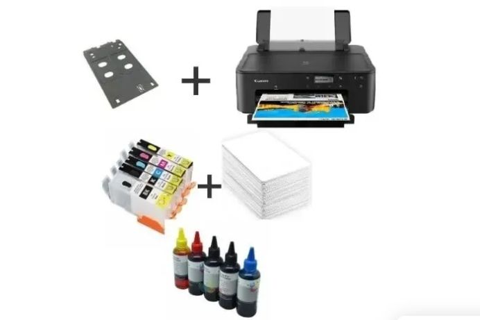 Ts704 Cd/ID Card Printer With Tray + 235 Pieces Pvc Card + Refillable Cartridge And Ink