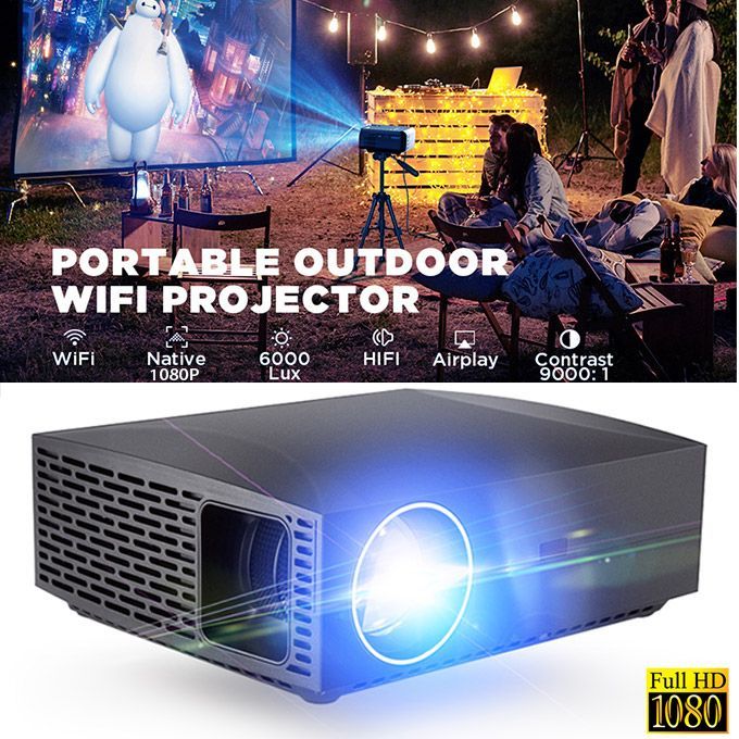 Max 300 "HD Large Screen TV 1080P Projector 6500 Lumens Cinema Proyector Beamer Android WiFi HDMI