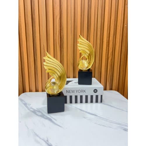 Cherubic Harp With Crystal Ball 18cm