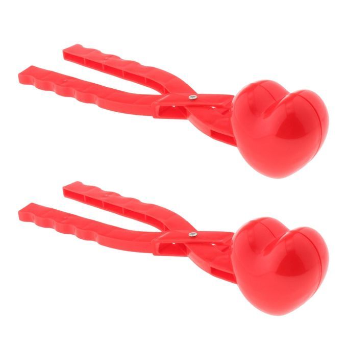 2pcs Heart Shaped Snow Ball Maker Clips Kids Outdoor Snowball Sand