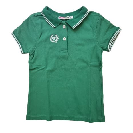 Polo Top For Girls In Plain Green
