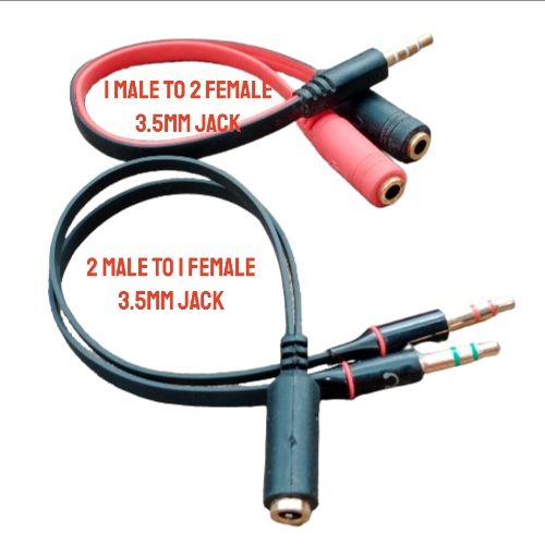 2 Pieces 3.5mm Jack Splitter Adapter  Y Splitter Cable