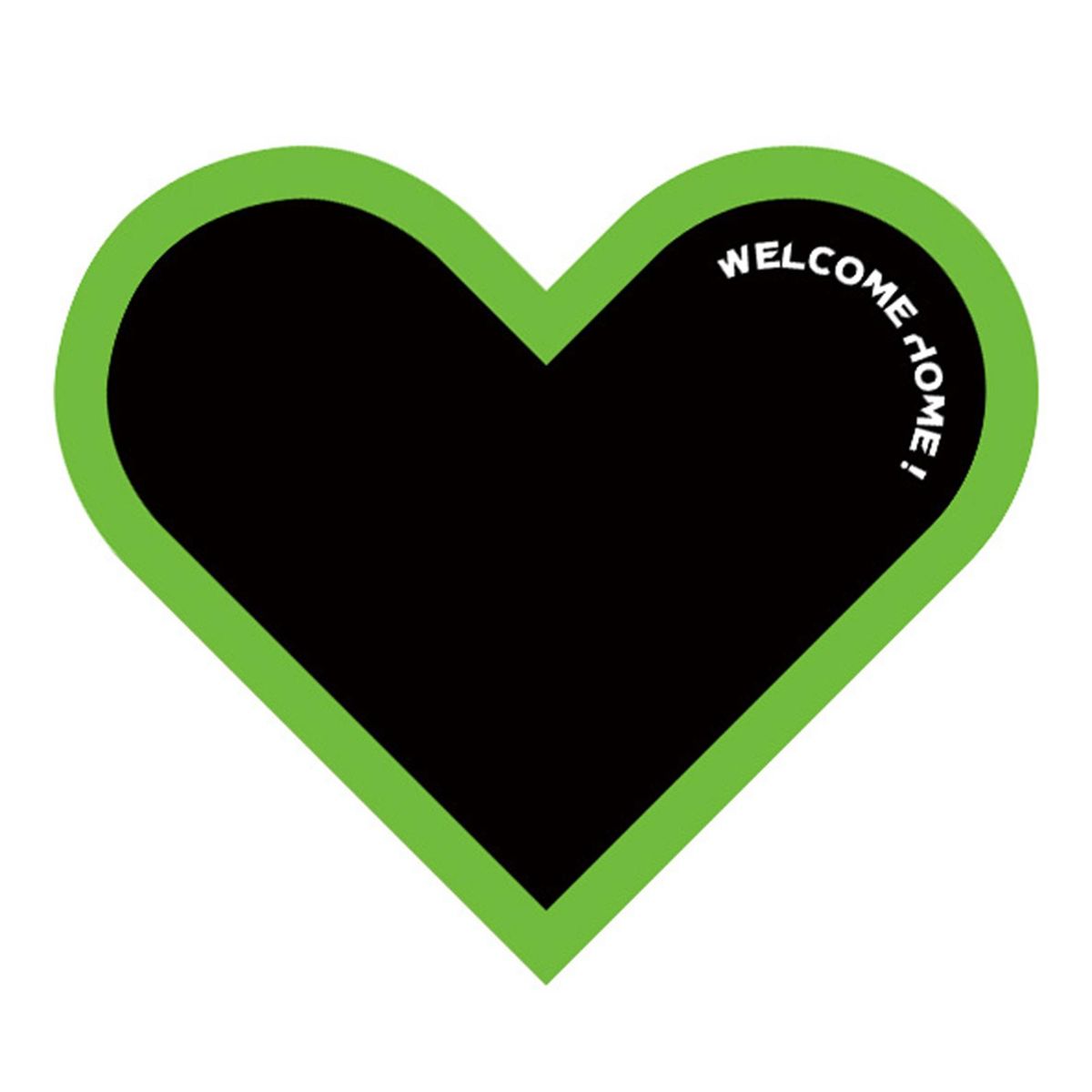 Floor Mat Heart-shaped Entrance Doormat Porch Floor Protector Pad Green and Black