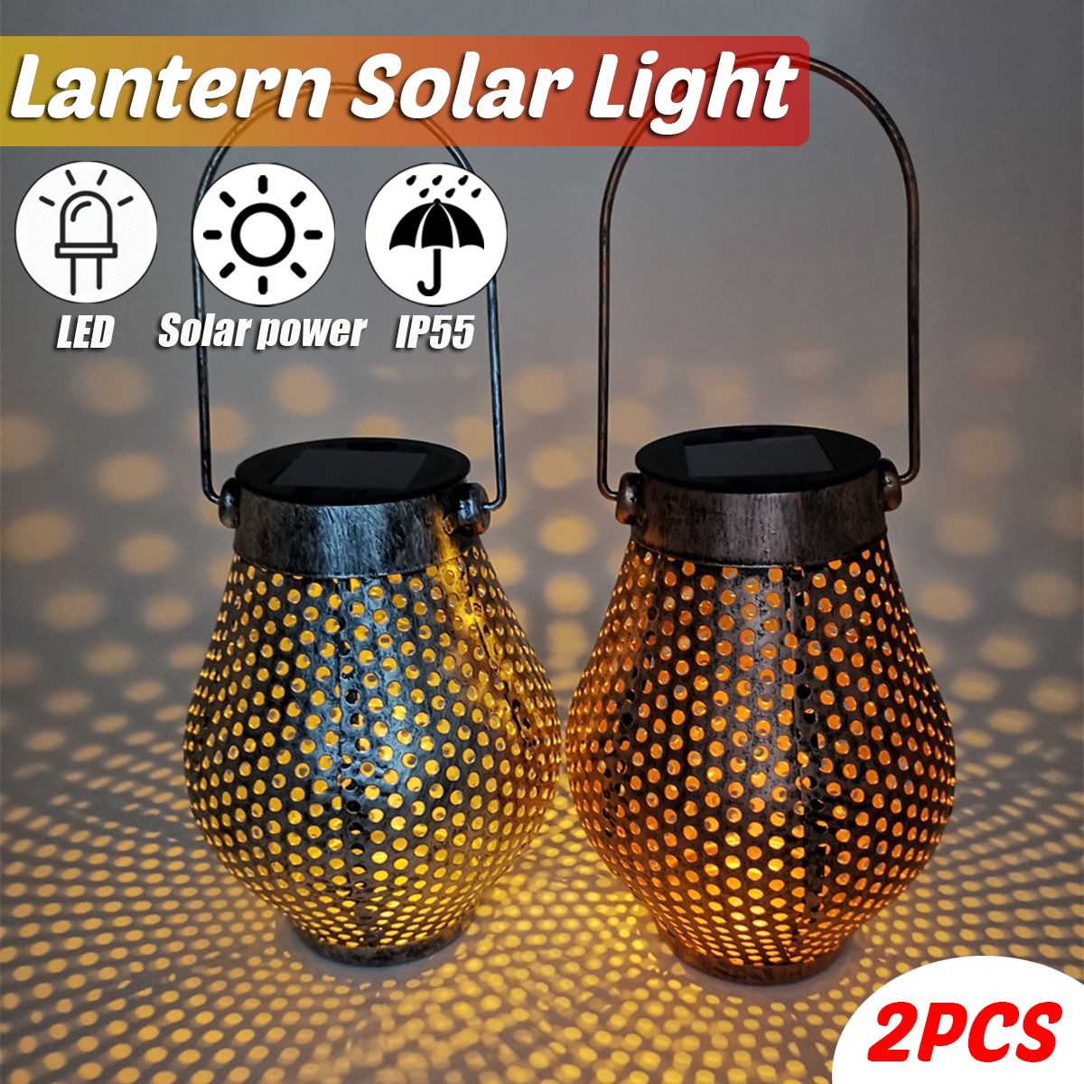 1PC / 2PCS Lantern Solar Garden Light Lawn Lamp Pathway Ener