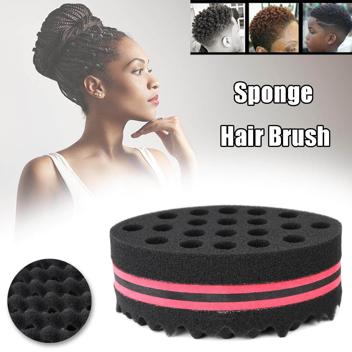 Double Side Wave Barber Hair Brush Sponge Dreads Afro Twist Curl Coil Magic Tool