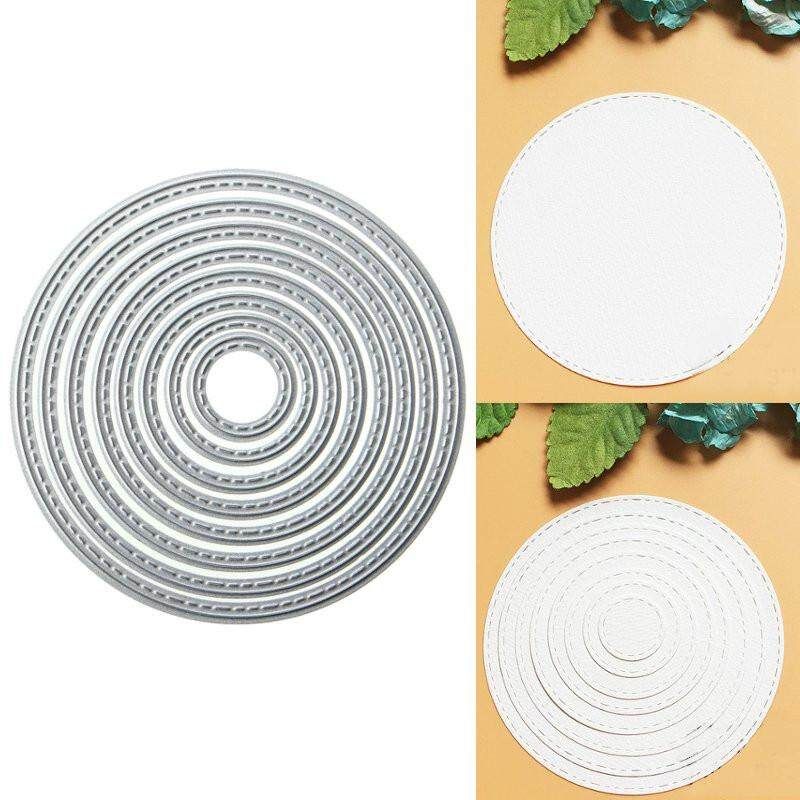 8pcs Ring Metal Die DIY Scrapbook Photo Paper Gift Party Decor