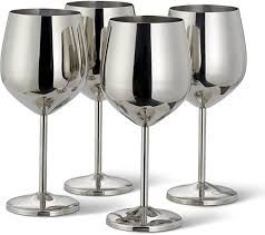 Silver Wine Glass Cup Set - 6pcs