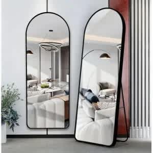 Full Length Arch Framed Dressing Mirror - Black