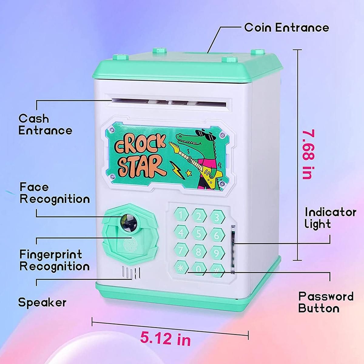 Electronic Piggy Bank,ATM Pas Coin Bank for Kids,Simulate