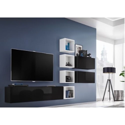 Boise Vii - Modern Entertainment Center - White/black