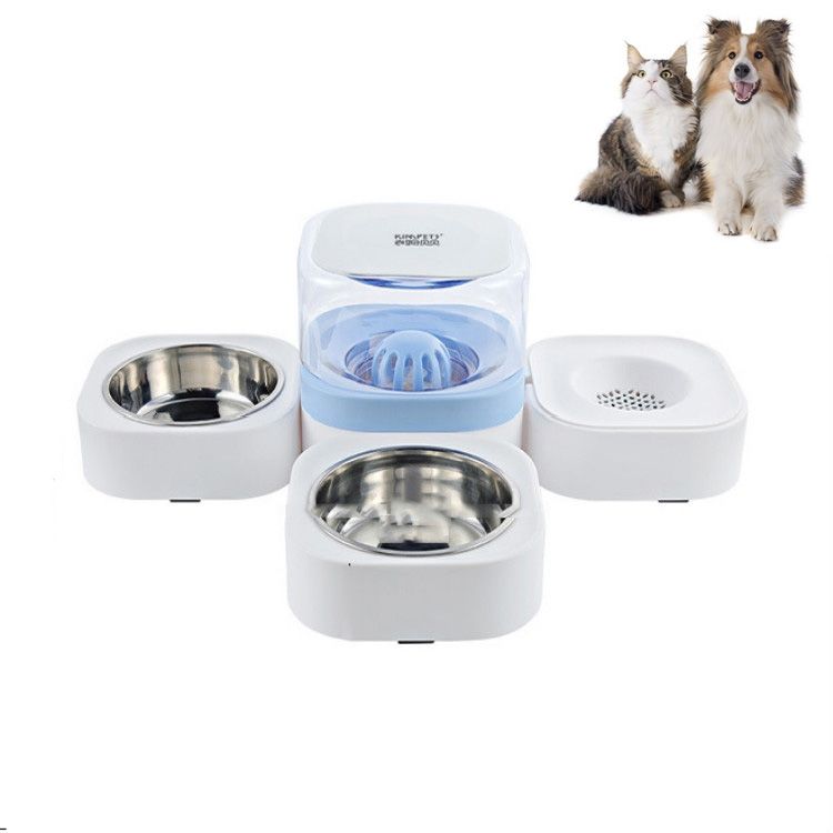 Pet Drinking Fountain Pet Drinking Fountain, Specification: Double Bowls (Blue)