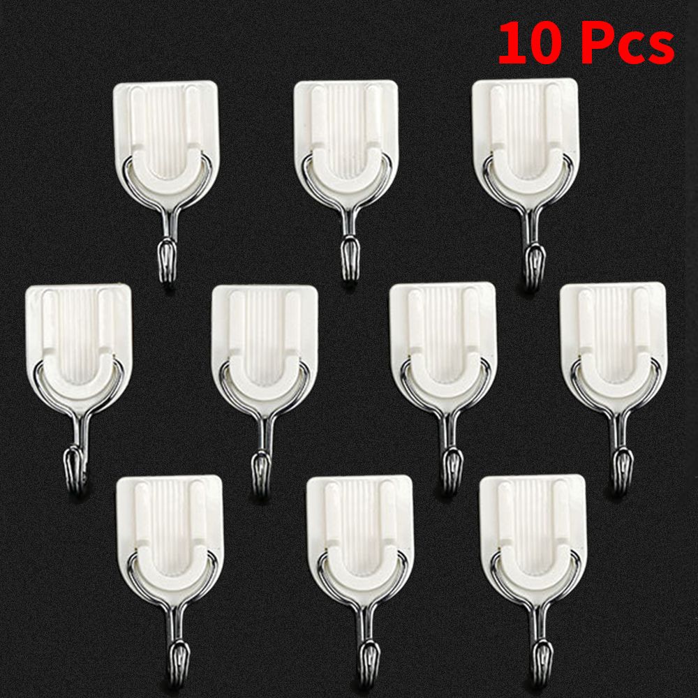 10 Pack Strong Adhesive Wall Stick Hooks
