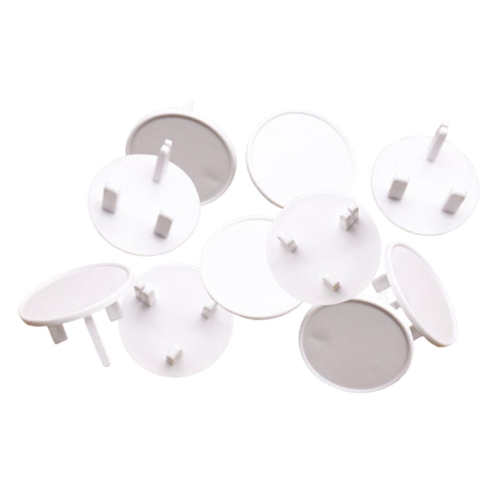 10 Pieces Socket Covers Baby Proofing Safety Outlet Cover For UK White