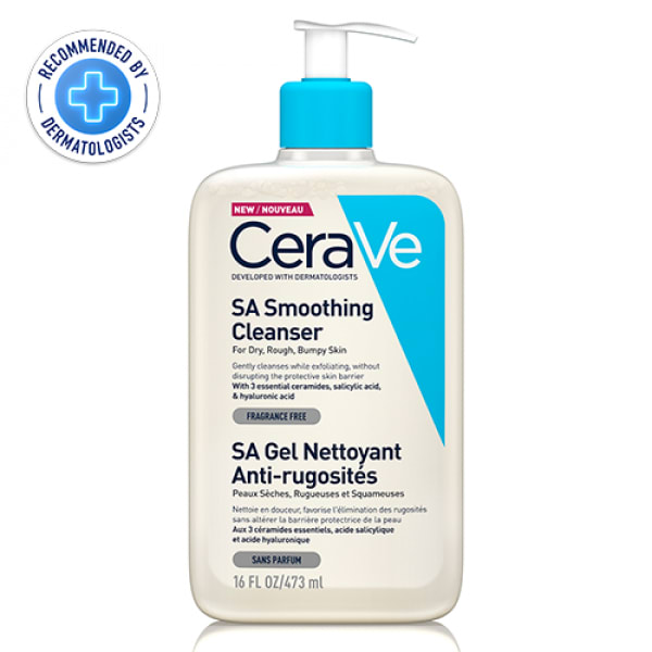 SA Smoothing Cleanser for Dry Rough and Bumpy Skin 473ml with Salicylic  Hyaluronic Acid