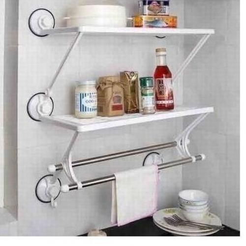 Bathroom & Kitchen Rack Organizer With Towel Hanger/ Bar...