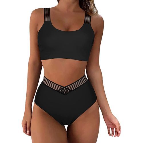 SUUKSESS Women Crisscross Slimming High Waist Bikini Sexy