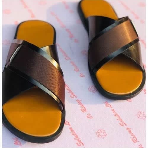 Men's Cross Slippers - Chocolate Brown