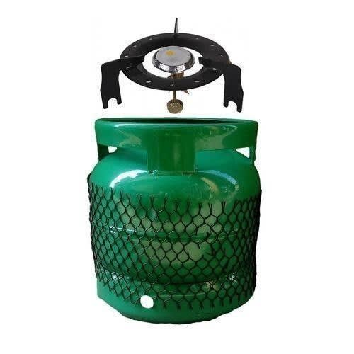 Gas Cylinder With Pot Sitter And Burner - Green - 6kg