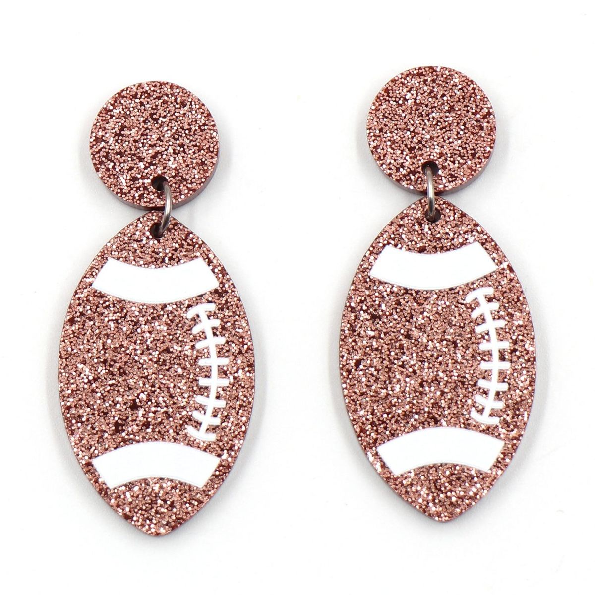 1pair New product CN Drop Football Rugby Monogram TRENDY glitter Acrylic stainless steel earrings Jewelry for women