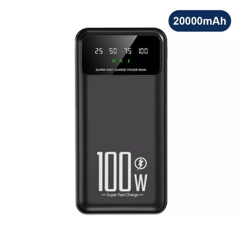 Power Bank With Led Digital Display - 20000mAh - Black