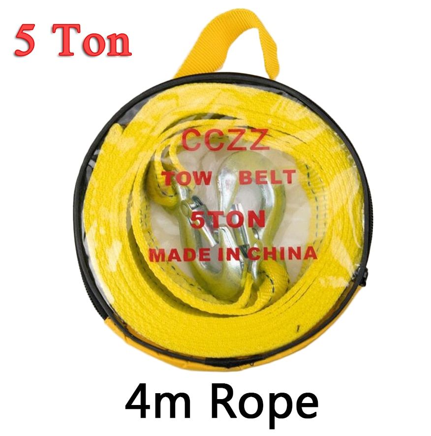 5/4M Car Tow Rope Metal Buckle Tie-Down Belt Cargo Ss For Car Motorcycle Bike Trailer Emergency Rescue Strong Ratchet Belt