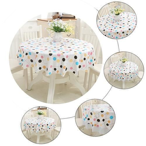 152cm Round Tablecloth PVC Waterproof Oil proof Table Cloth Round Table Cover Restaurant Banquet Table Cloth Wedding Party Tablecloth