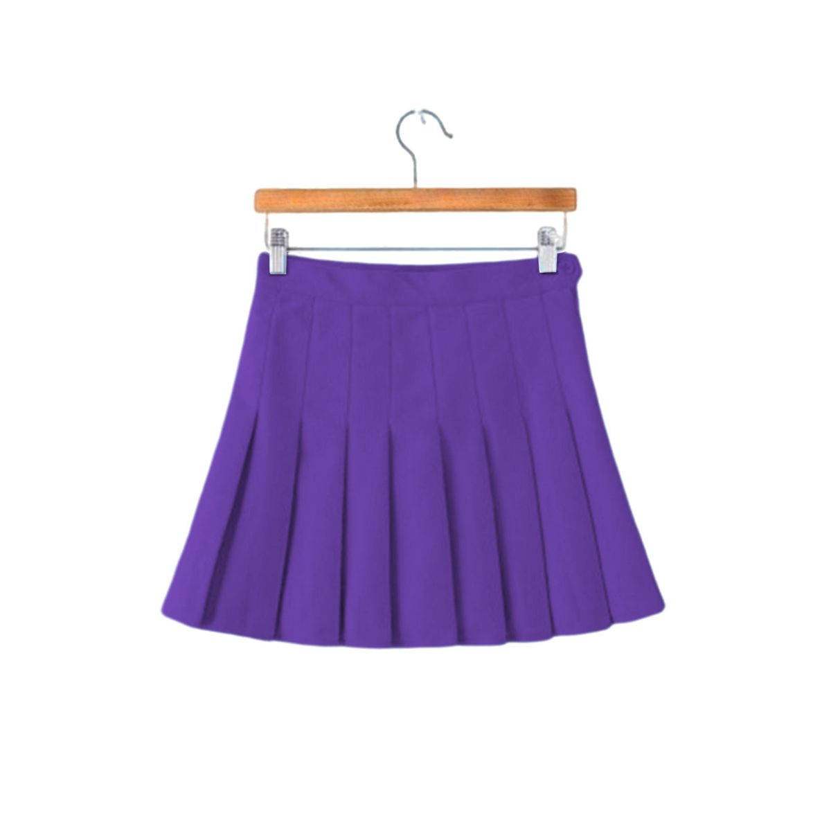 Pleated Skirt Skorts Cute High Waisted Comfortable Deep Purple S