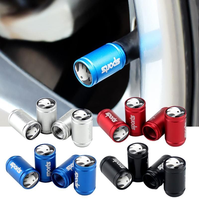 Car Wheel Tire Valve Cap Air Cover for Skoda Logo Rapid Karoq Kodiaq 1 Kodiak Octavia A7 A4 Yeti Fabia Superb Kamiq Accessories