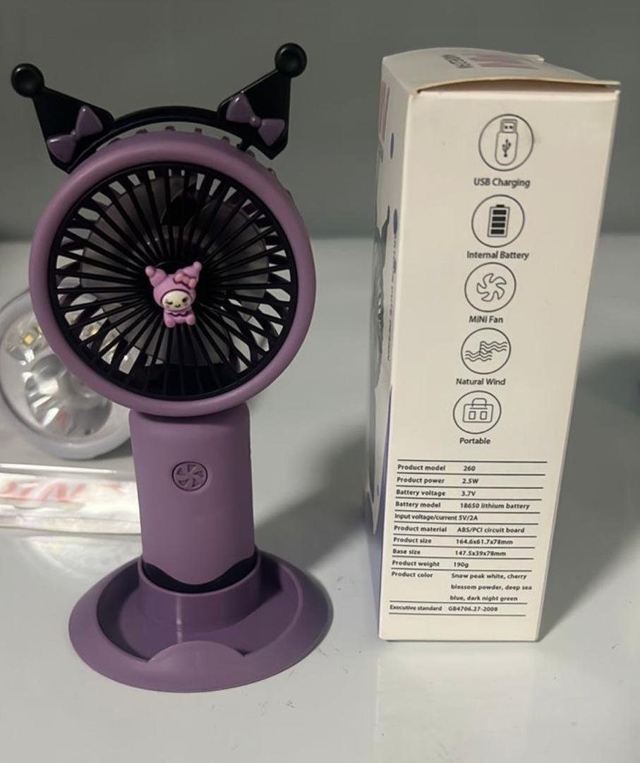 Portable Hand-Held Fan USB Charging Desktop Fan Cartoon Dual Use Phone Holder Mini Fan Girl Cute Gifts
