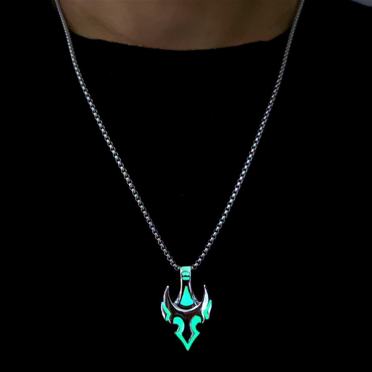 Hip Hop Luminous Flame Anchor Pendant Necklace