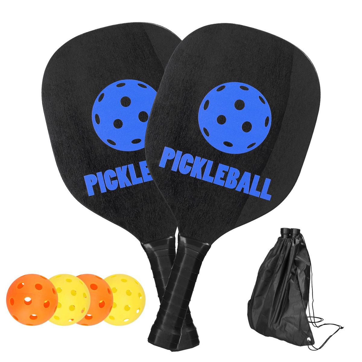Pickleball Rackets Set Pickleball Paddle Set of 2 Rackets and 4 Pickleballs Balls Pickle-Ball Racquet with Balls Sports Accessory