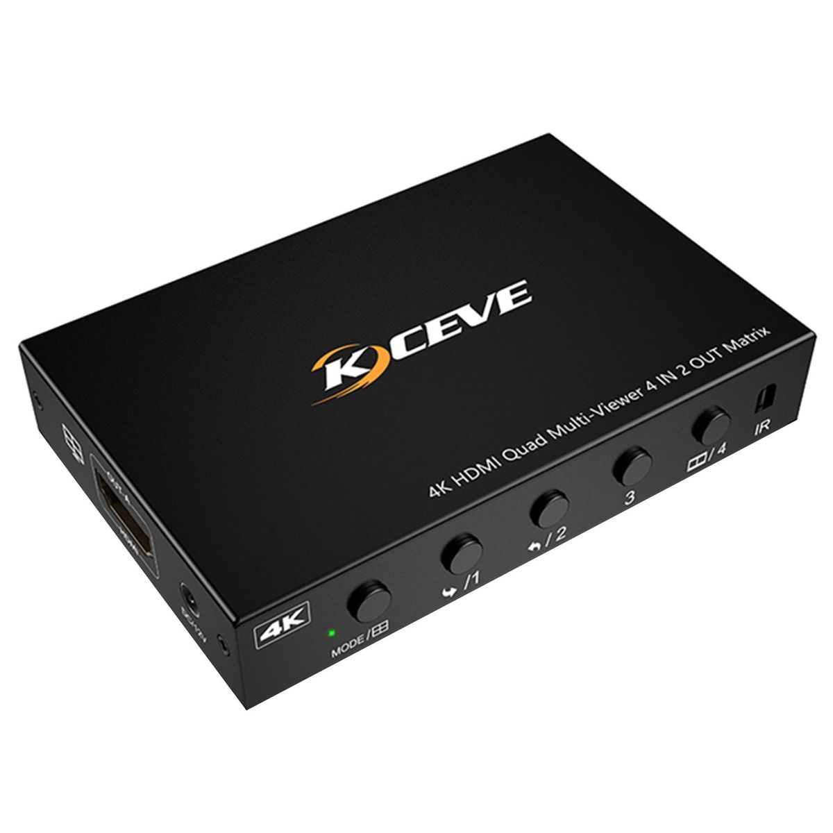 KCEVE KC-8402 HD 4 in 2 out Splitter 4-channel Screen Splitter Maximum Support 4K@30Hz Resolution  Metal Shell US Plug
