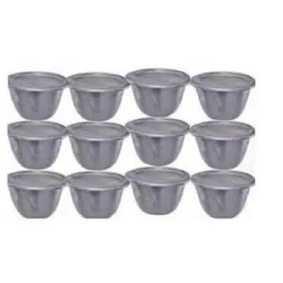 Reusable Stainless Steel Moi - Moi Plates -12 Pcs