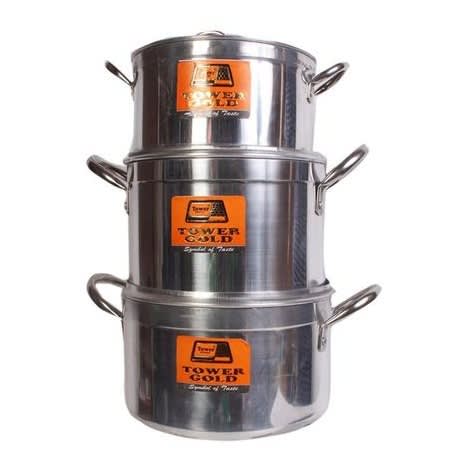 3 Cooking Pots -(28cm,30cm ,32cm)