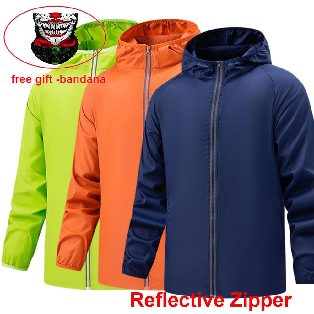 Hiking Windbreaker Camping Waterproof Jacket Reflective Coat Sun Protection Clothing Unsiex Outdoor Windbreakers Plus Size S-7XL